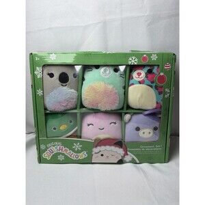 Squishmallows 2023 Holiday Ornament Set 6 Mini Plush NWT Avery Kelina Bubba